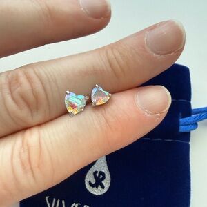 Aurora Sterling Silver Heart Stud Earrings